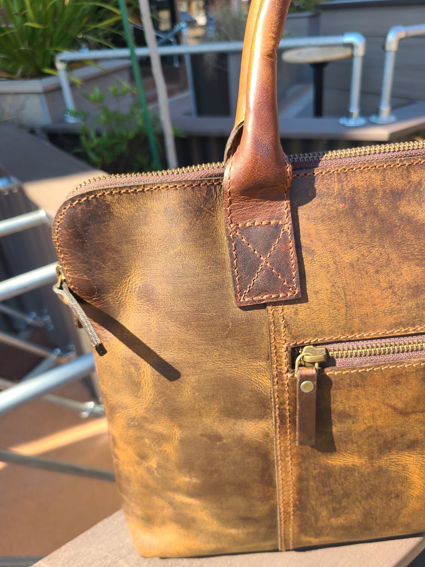 Crazy Horse Leather Messenger Laptop Sleeve-Status Co. Leather Studio