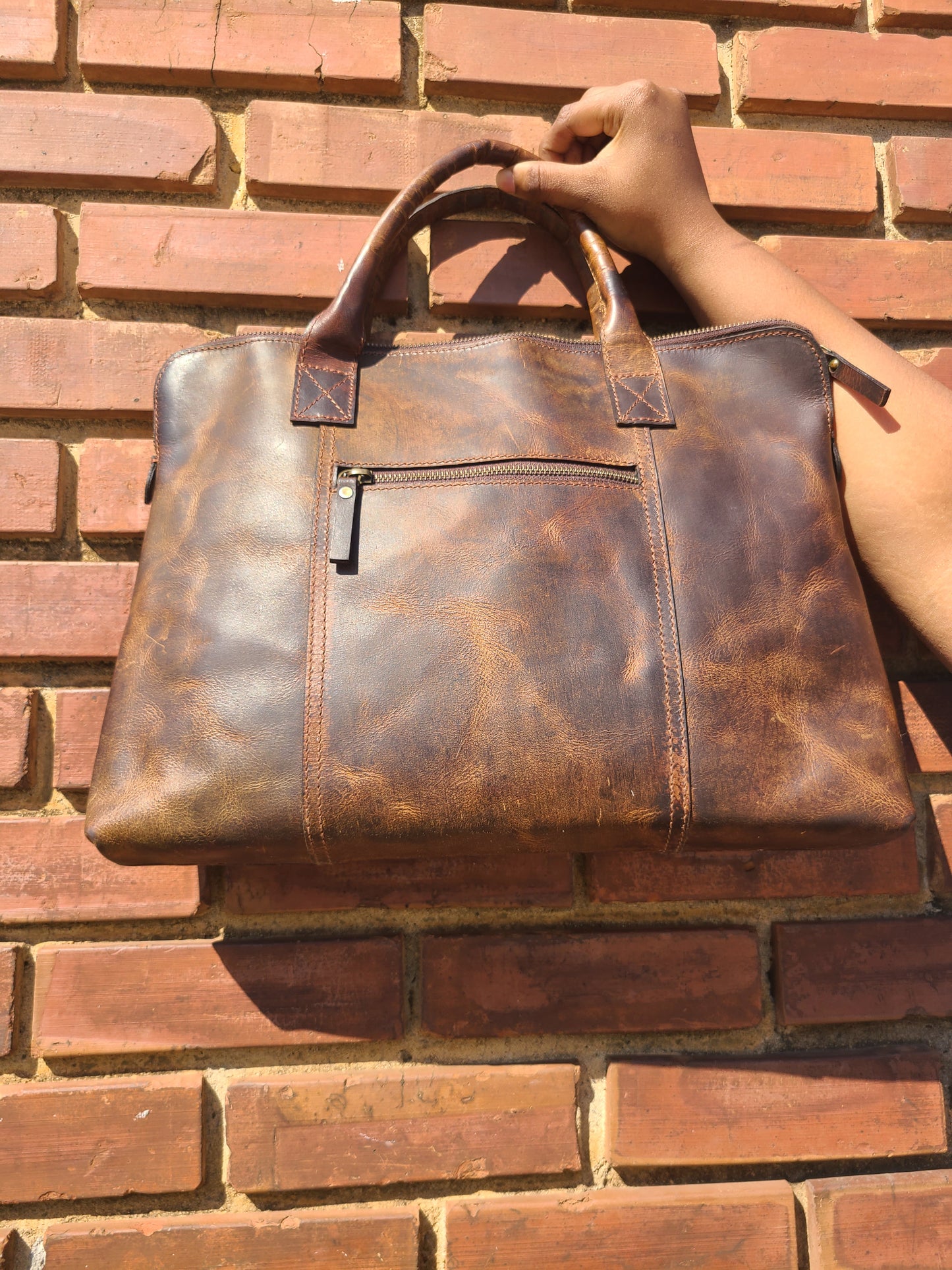 Crazy Horse Leather Messenger Laptop Sleeve-Status Co. Leather Studio
