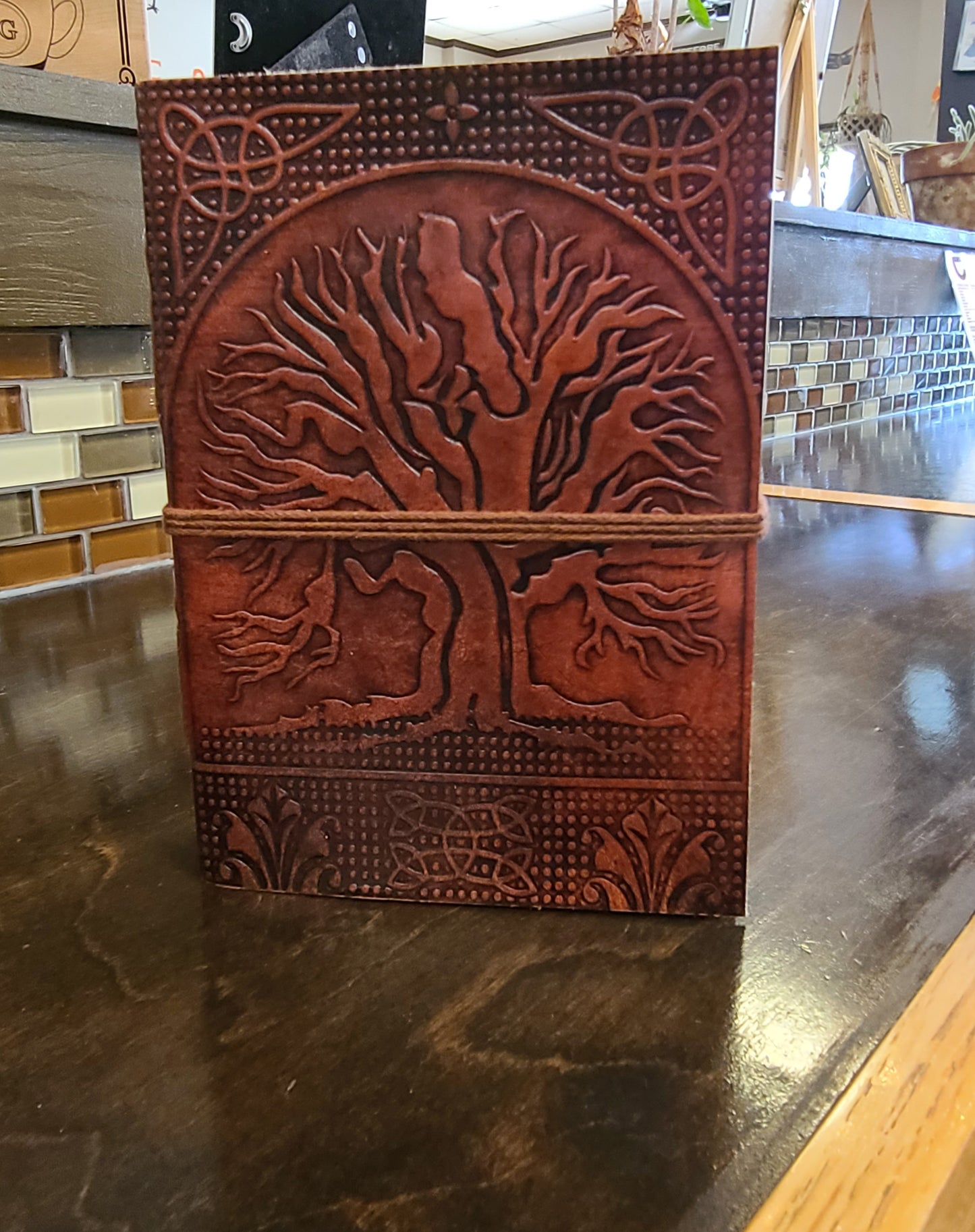Tree Of Life Red Leather Writing Journal-Status Co. Leather Studio
