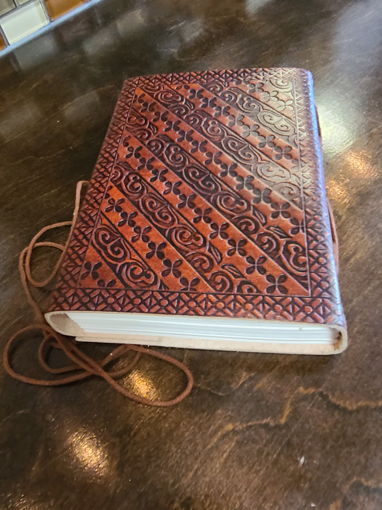 Tree Of Life Red Leather Writing Journal-Status Co. Leather Studio