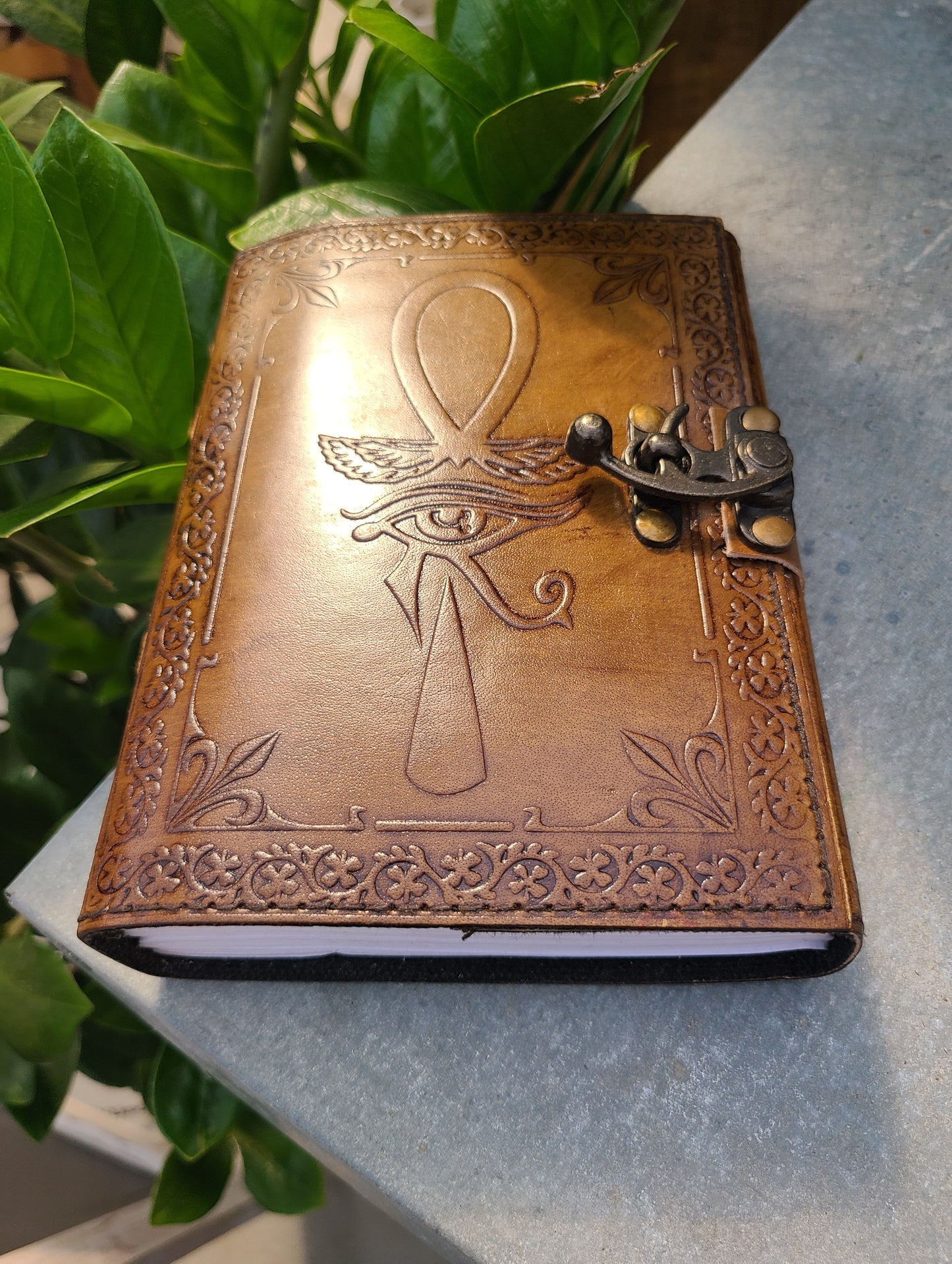 Ancient Egyptian Ankh Leather Journal-Status Co. Leather Studio