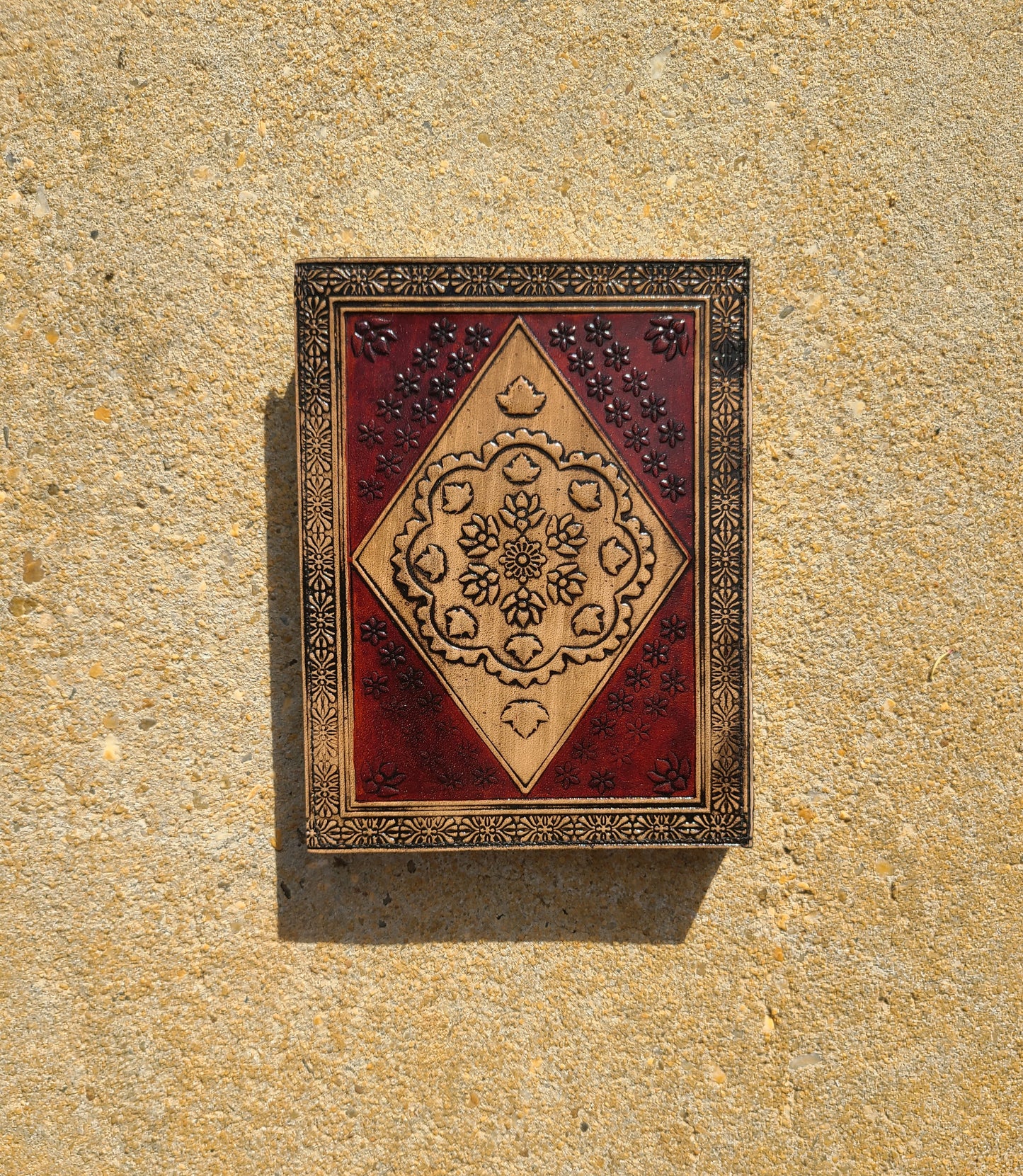 Tree Of Life Red and Tan Leather Writing Journal-Status Co. Leather Studio