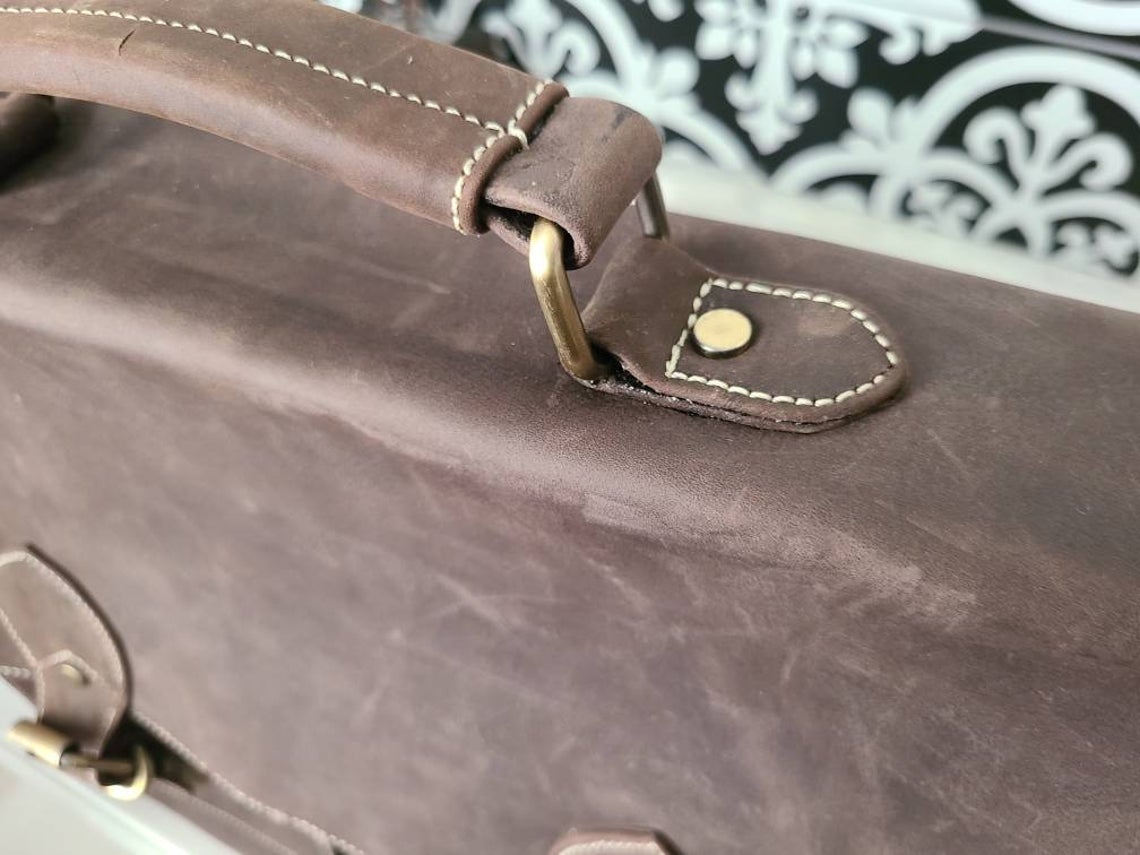 Buffalo Leather Office Messenger Bag-Status Co. Leather Studio