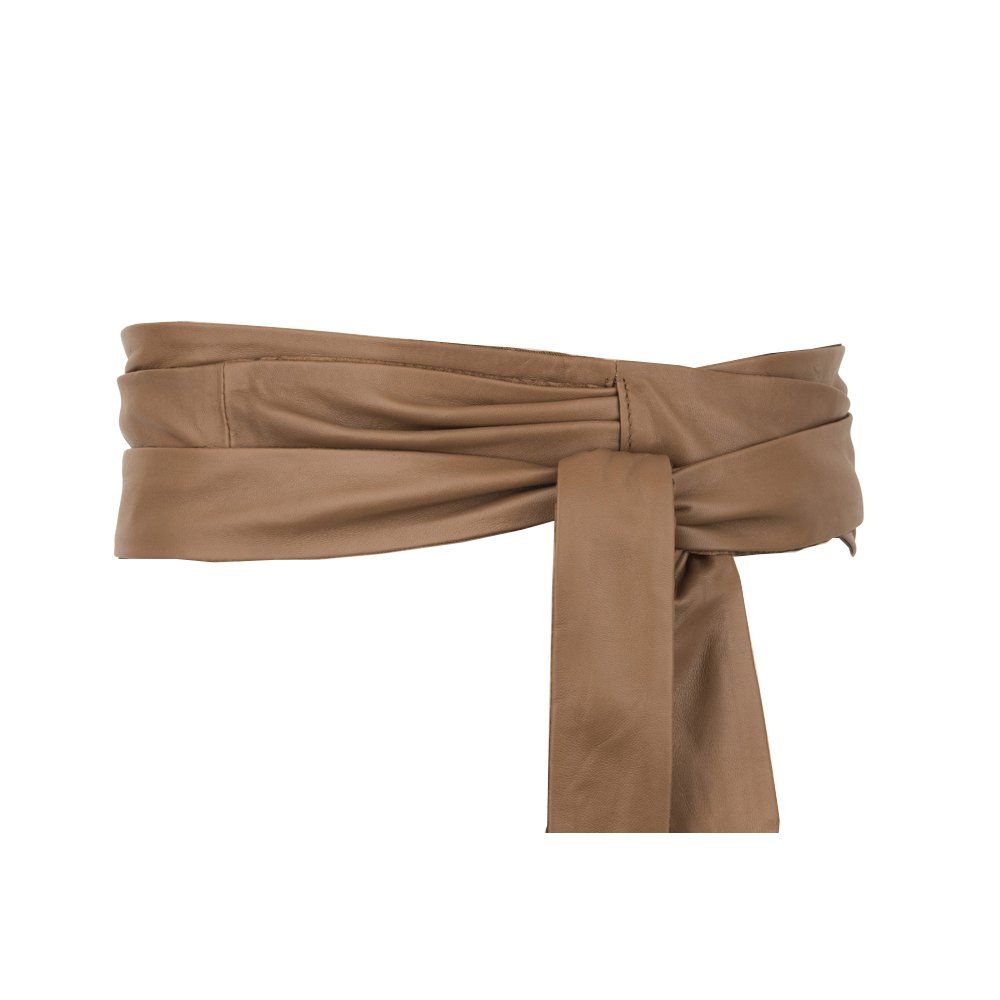 Ladies Nappa Lambskin Leather Obi Wrap Belt, Ultra Soft Sheepskin Kimono Belt, Women's Leather Sash Belt, One Size Fits All Belt-Status Co. Leather Studio