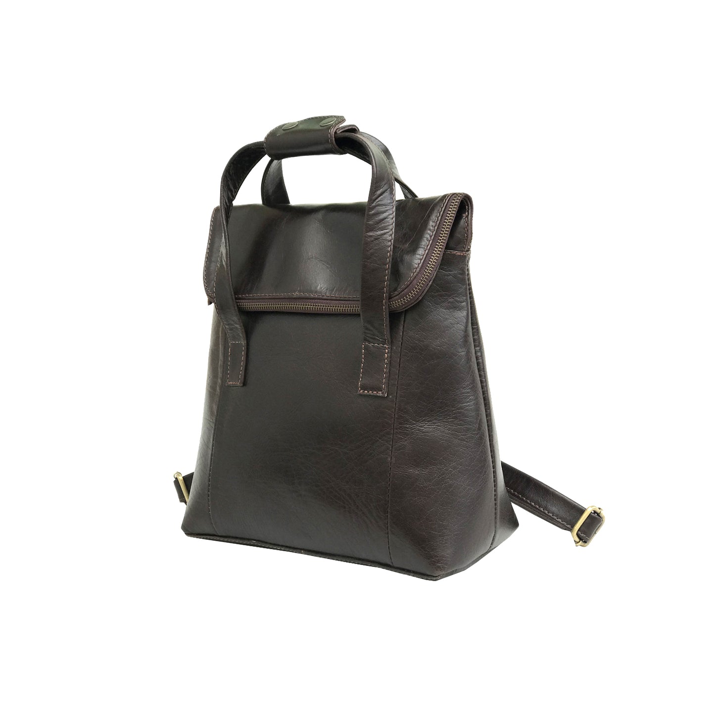 Dark Brown Leather Travel Backpack-Status Co. Leather Studio
