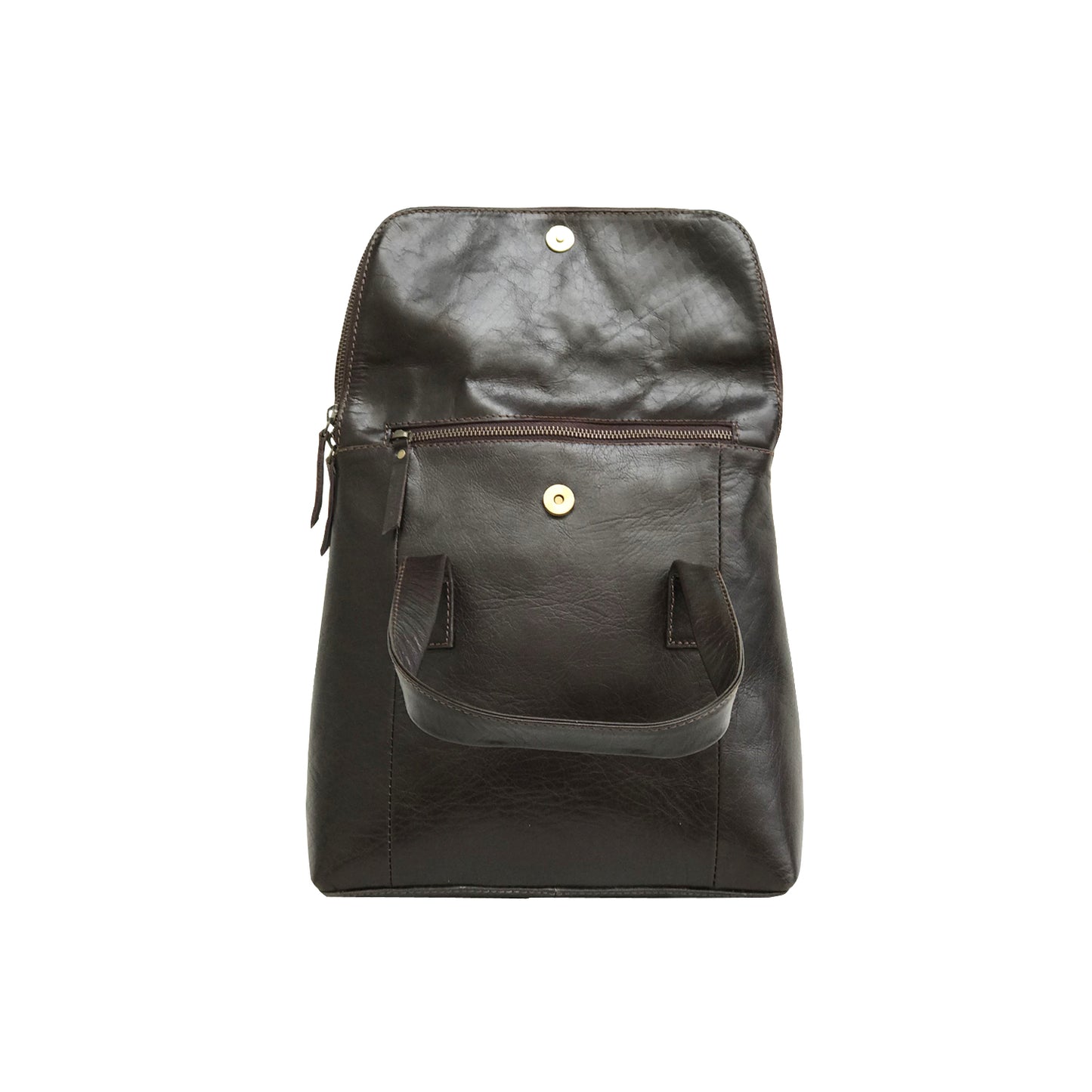 Dark Brown Leather Travel Backpack-Status Co. Leather Studio