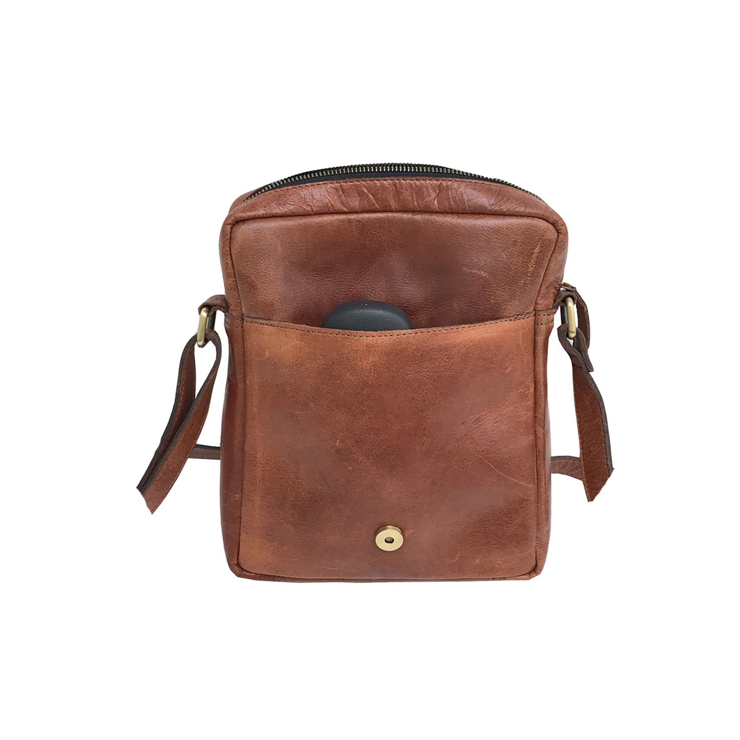 Full-grain Buffalo Leather Sling Messenger Bag - Expresso Brown-Status Co. Leather Studio