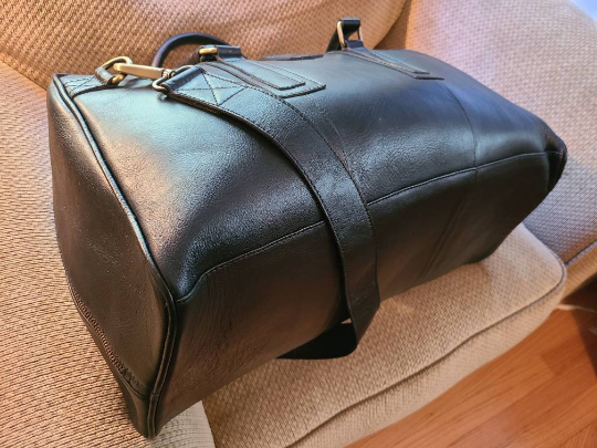 Handcrafted Black Cowhide Leather Duffel-Status Co. Leather Studio
