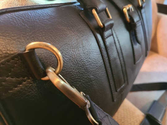 Handcrafted Black Cowhide Leather Duffel-Status Co. Leather Studio