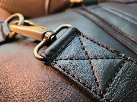 Handcrafted Black Cowhide Leather Duffel-Status Co. Leather Studio