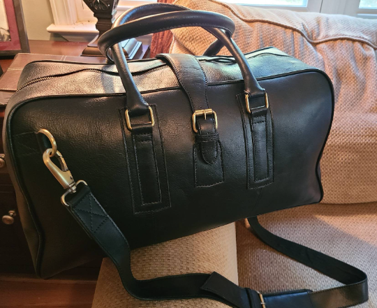 Handcrafted Black Cowhide Leather Duffel-Status Co. Leather Studio
