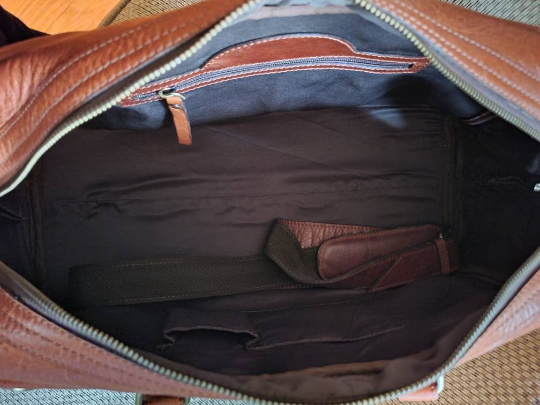 Handcrafted Brown Cowhide Leather Duffel-Status Co. Leather Studio