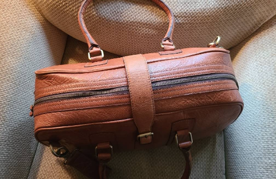 Handcrafted Brown Cowhide Leather Duffel-Status Co. Leather Studio