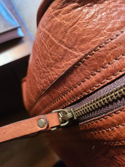 Handcrafted Brown Cowhide Leather Duffel-Status Co. Leather Studio