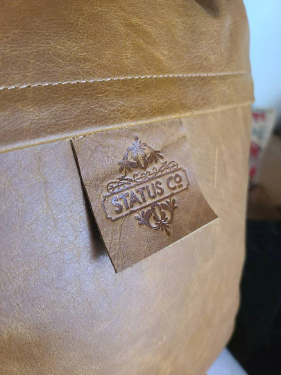 100% Leather Camel Brown Throw Pillow Cover - 16 x 16-Status Co. Leather Studio
