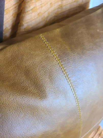 100% Leather Camel Brown Throw Pillow Cover - 16 x 16-Status Co. Leather Studio
