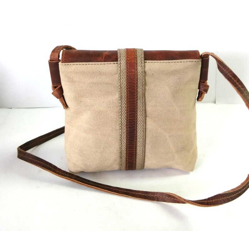Leather and Canvas Mini Sling Bag-Status Co. Leather Studio