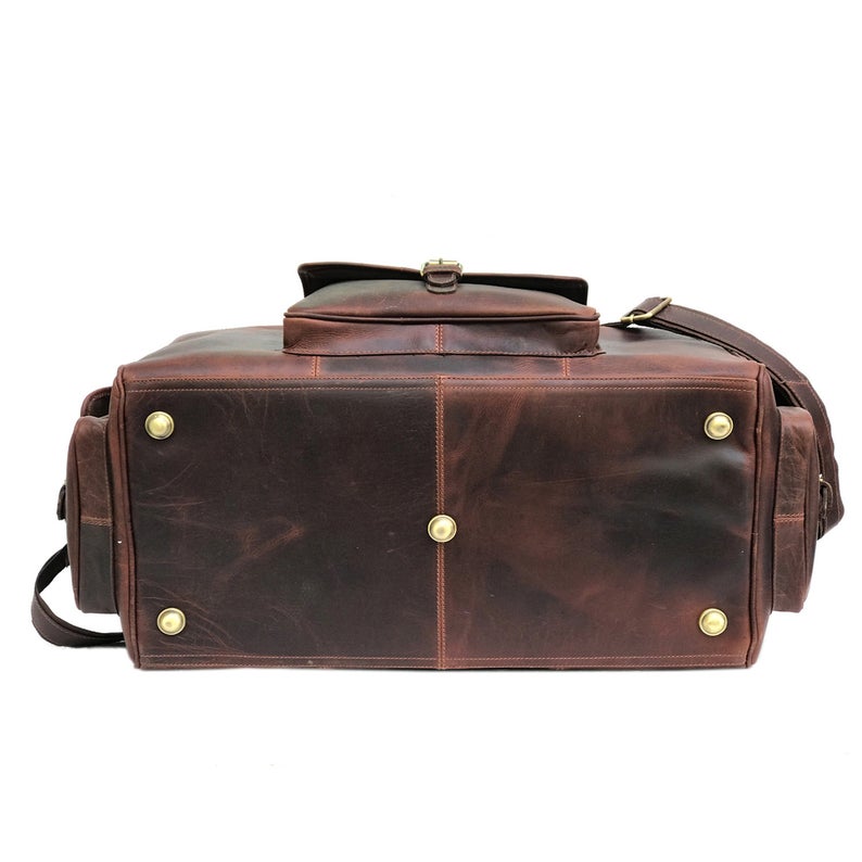 Combo Offer - 24 inch Men's Buffalo Leather Weekender Duffel and Toiletry Bag-Status Co. Leather Studio