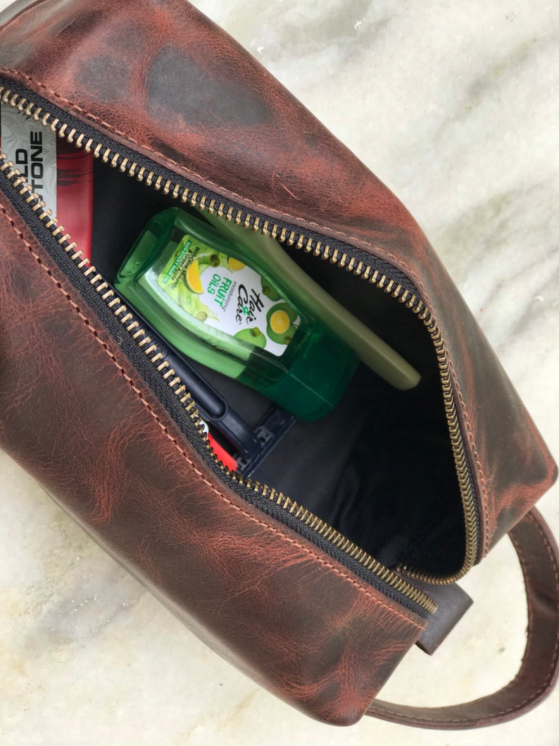 Combo Offer - 24 inch Men's Buffalo Leather Weekender Duffel and Toiletry Bag-Status Co. Leather Studio