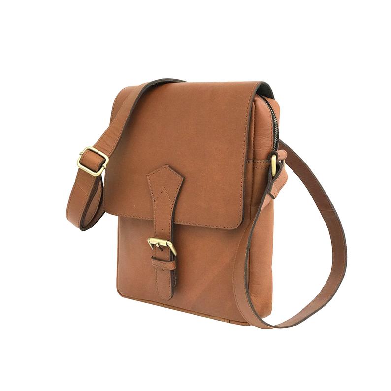 Full-grain Buffalo Leather Sling Messenger Bag - Expresso Brown-Status Co. Leather Studio