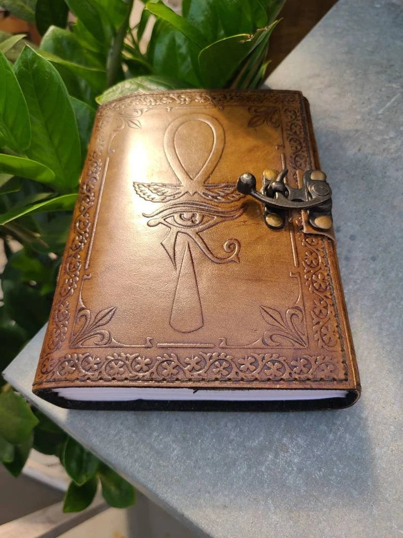 Ancient Egyptian Ankh Leather Journal-Status Co. Leather Studio