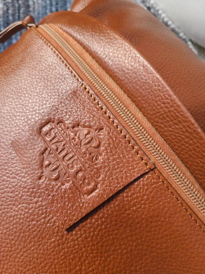 100% Leather Burnt Orange Throw Pillow Cover - 16 x 16-Status Co. Leather Studio