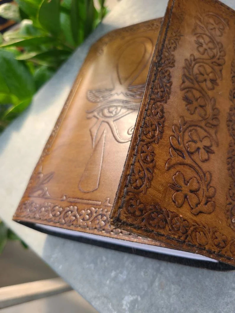 Ancient Egyptian Ankh Leather Journal-Status Co. Leather Studio