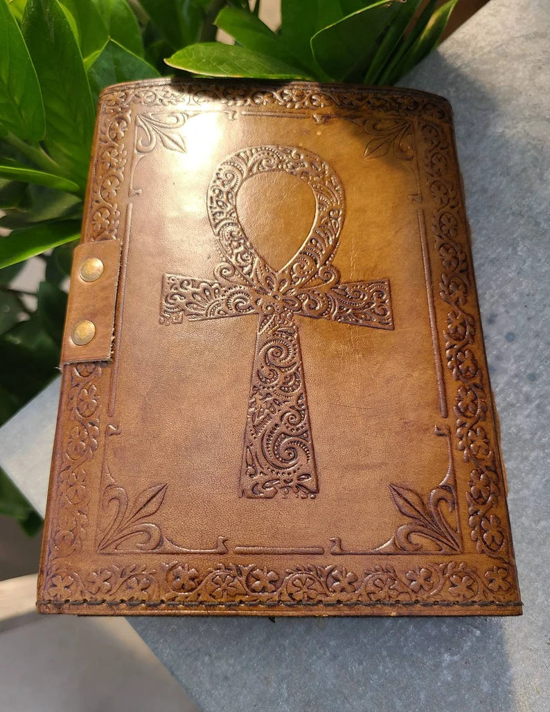 Ancient Egyptian Ankh Leather Journal-Status Co. Leather Studio
