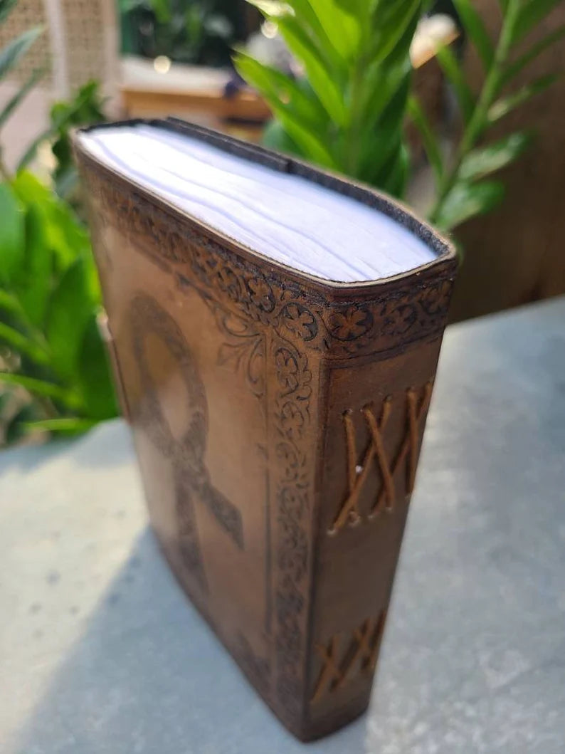 Ancient Egyptian Ankh Leather Journal-Status Co. Leather Studio