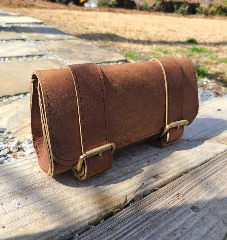 Leather Travel Pouch - Hunter Brown-Status Co. Leather Studio