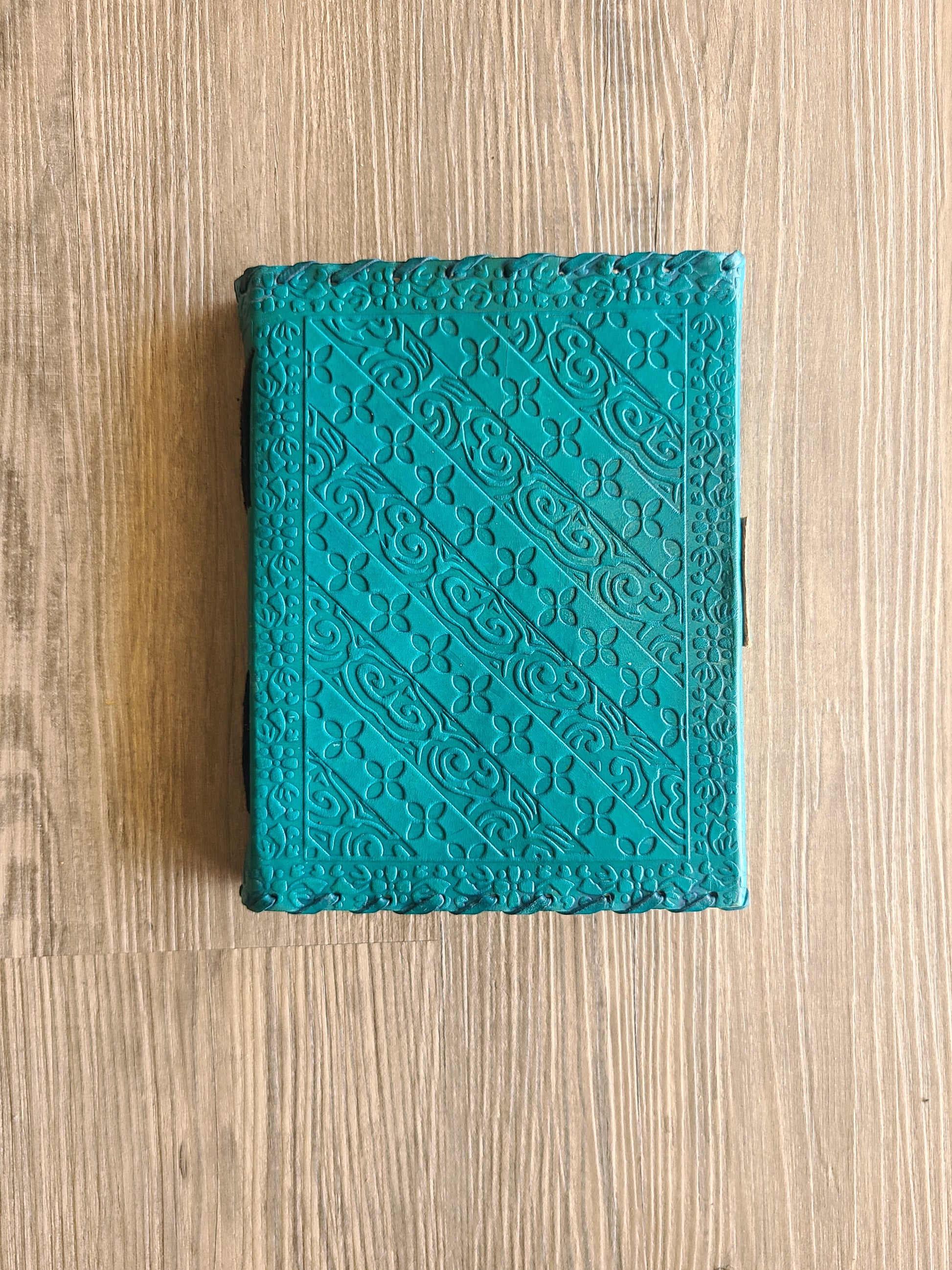 Turquoise Leather C-Lock Journal-Status Co. Leather Studio
