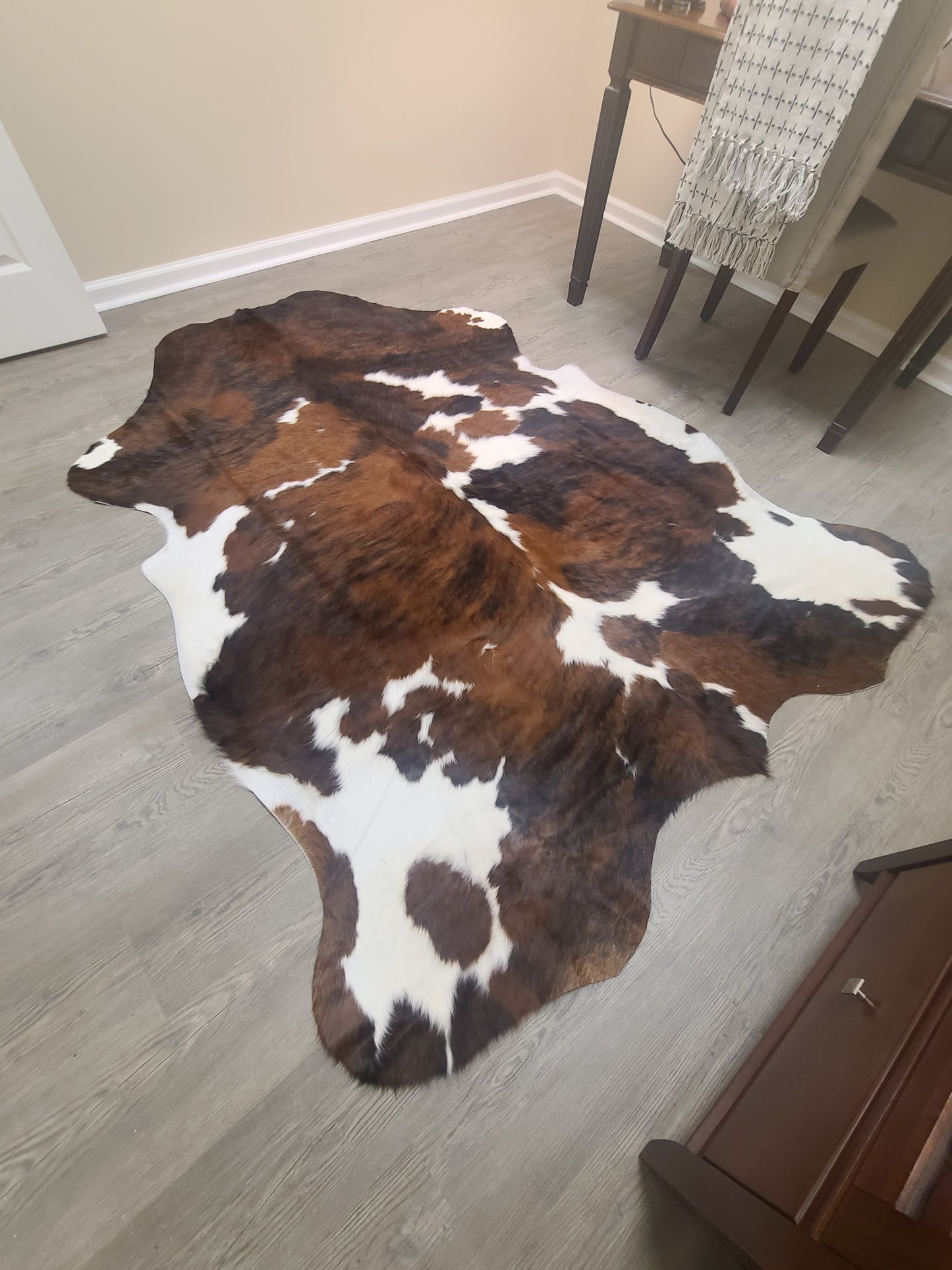 Brazilian Cowhide Rug - Tri-Color Dark - 8 ft x 6 ft-Status Co. Leather Studio