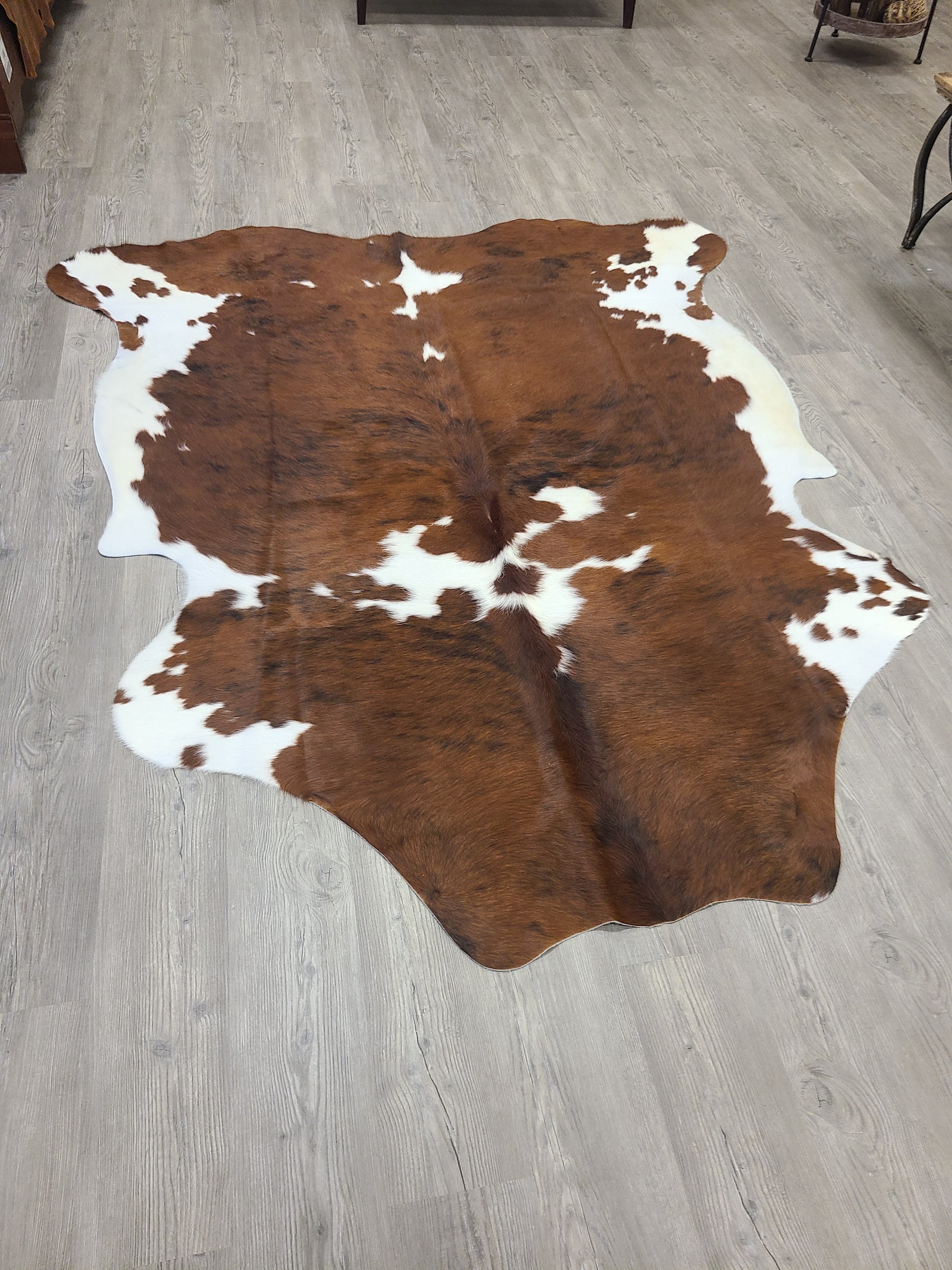 Brazilian Cowhide Rug - Brown & White Spotted - 8 ft x 6 ft-Status Co. Leather Studio