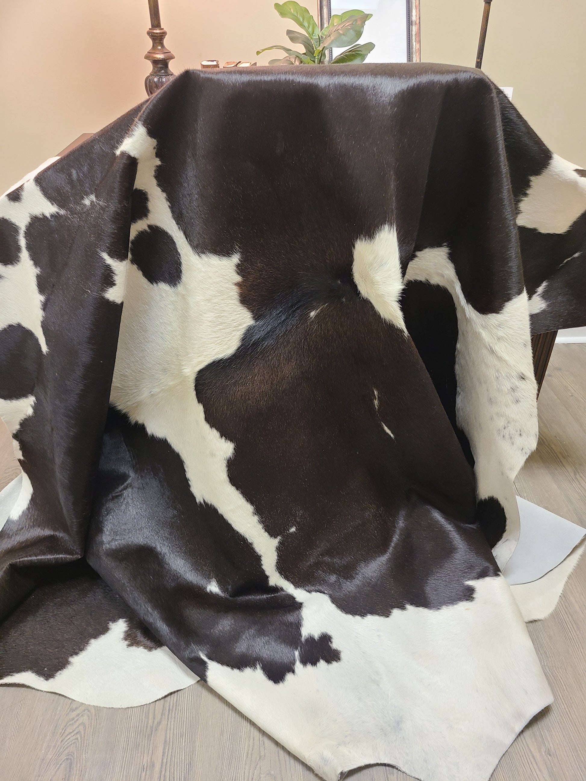 Brazilian Cowhide Rug - Black & White Spotted - 9 ft x 7 ft-Status Co. Leather Studio