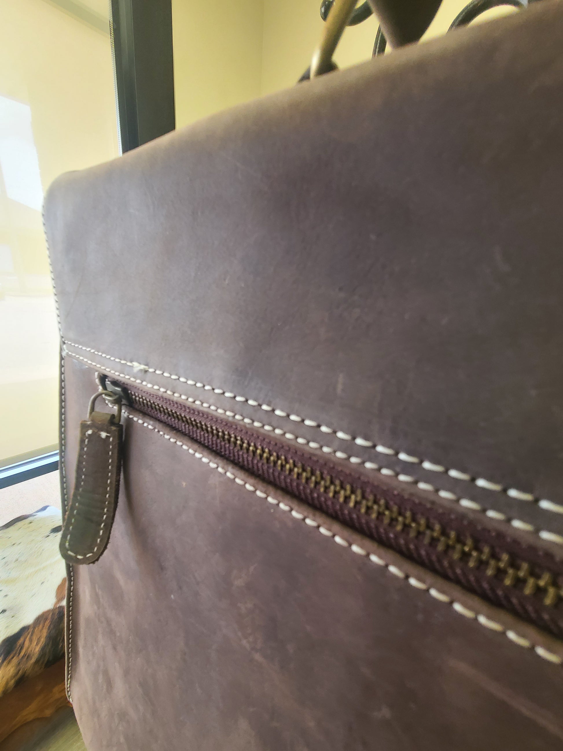 Buffalo Leather Office Messenger Bag-Status Co. Leather Studio