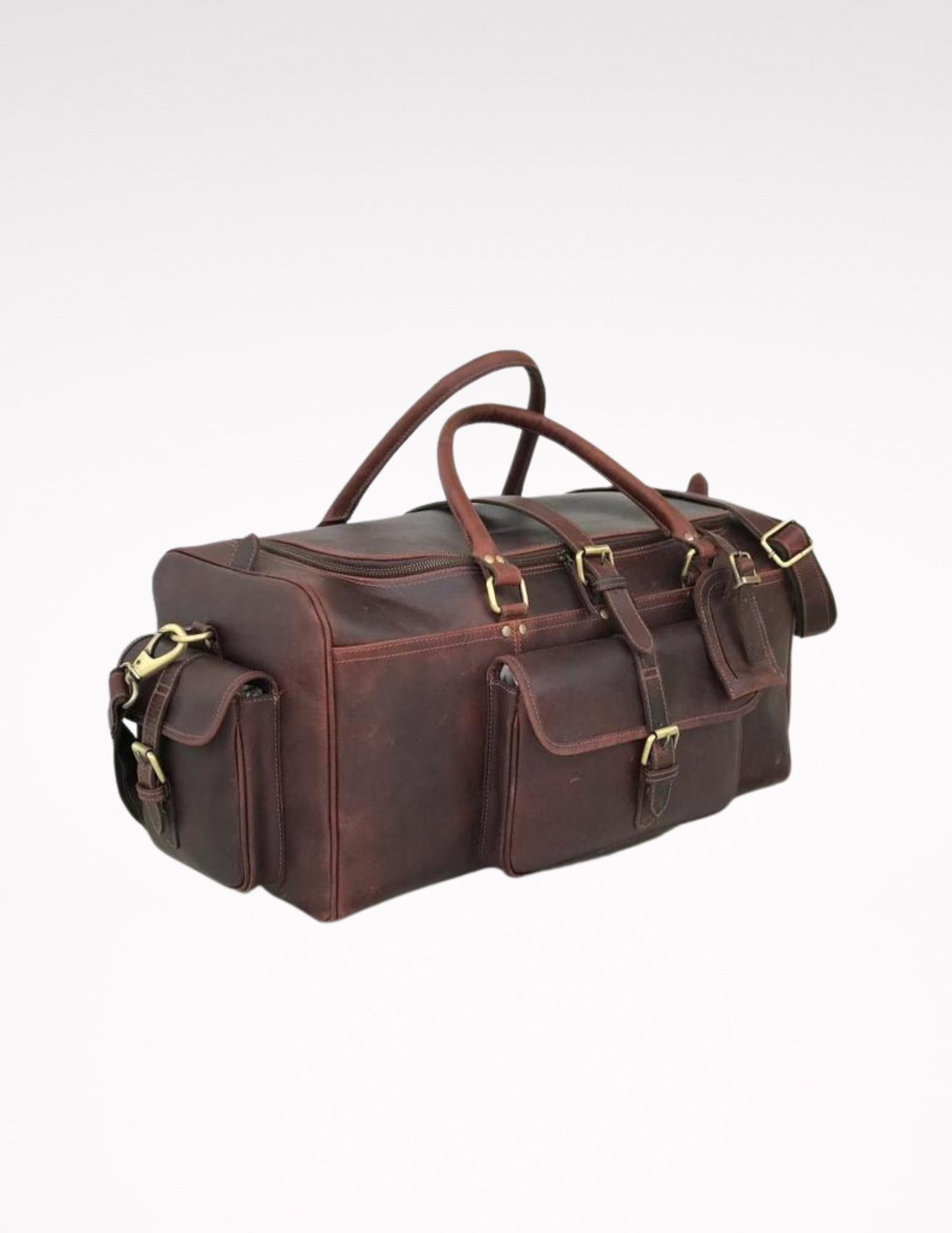 Combo Offer - 24 inch Men's Buffalo Leather Weekender Duffel and Toiletry Bag-Status Co. Leather Studio