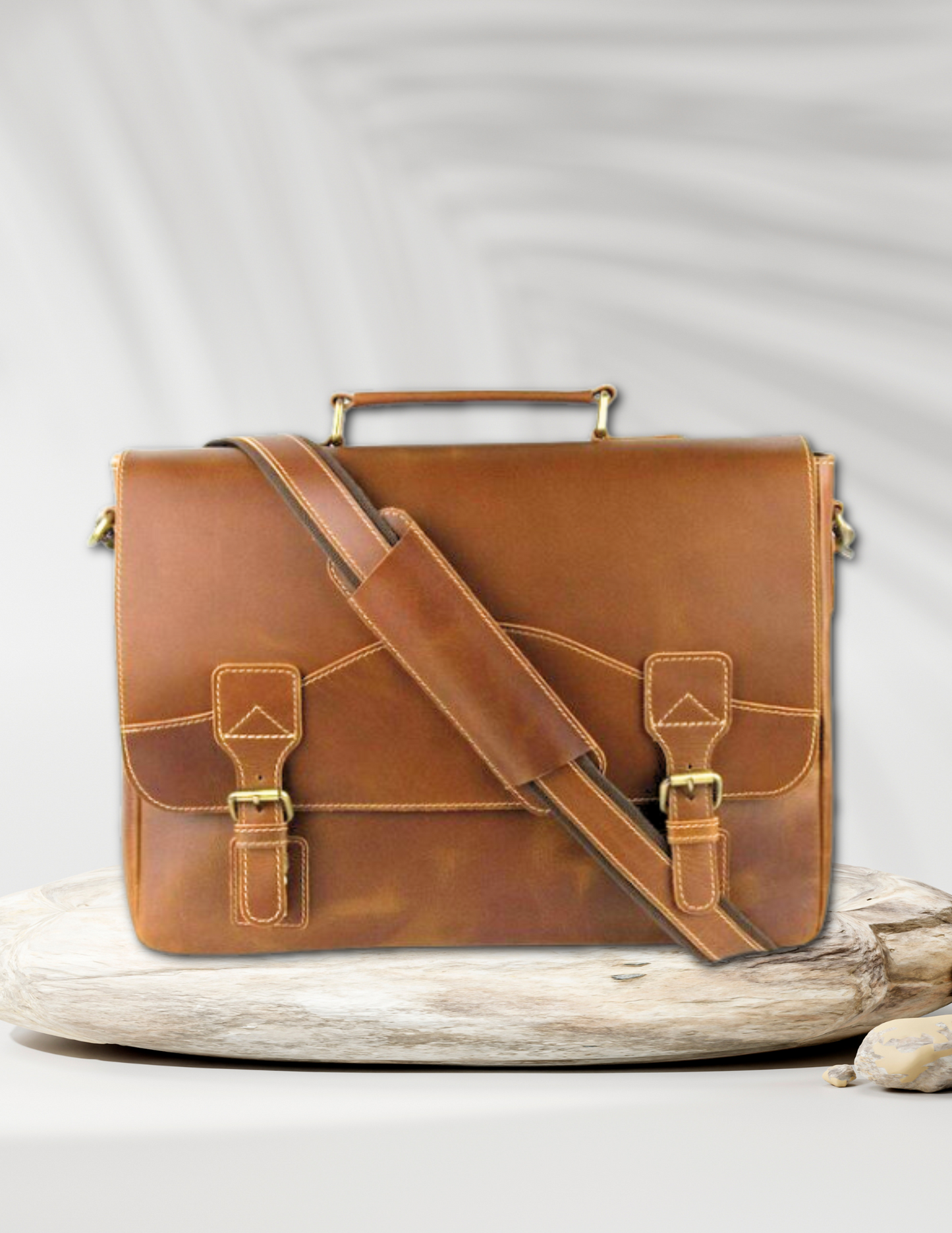 Soft Leather Signature Messenger Bag-Status Co. Leather Studio