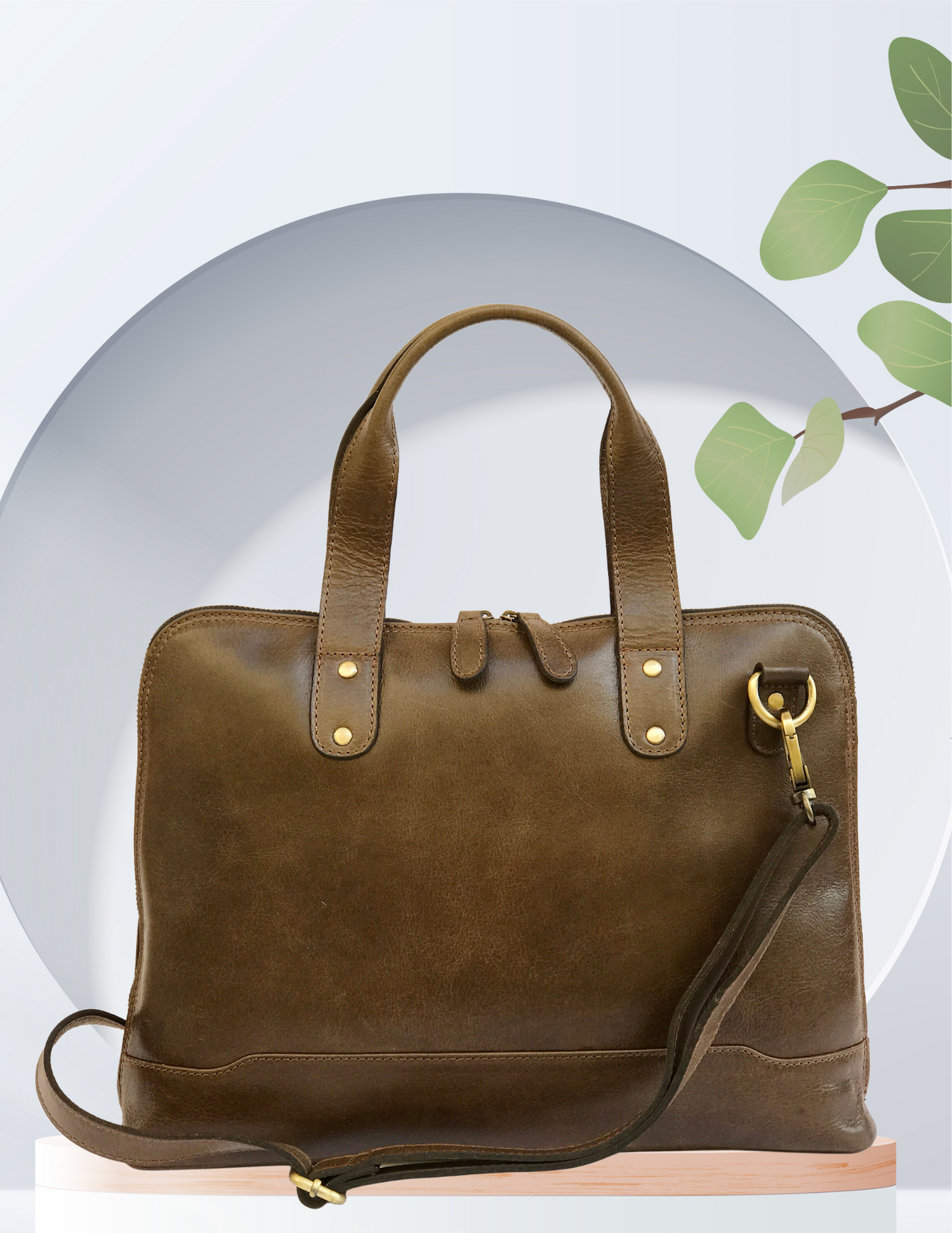 Copy of Modern Brazilian Leather Laptop Bag - Brown-Status Co. Leather Studio