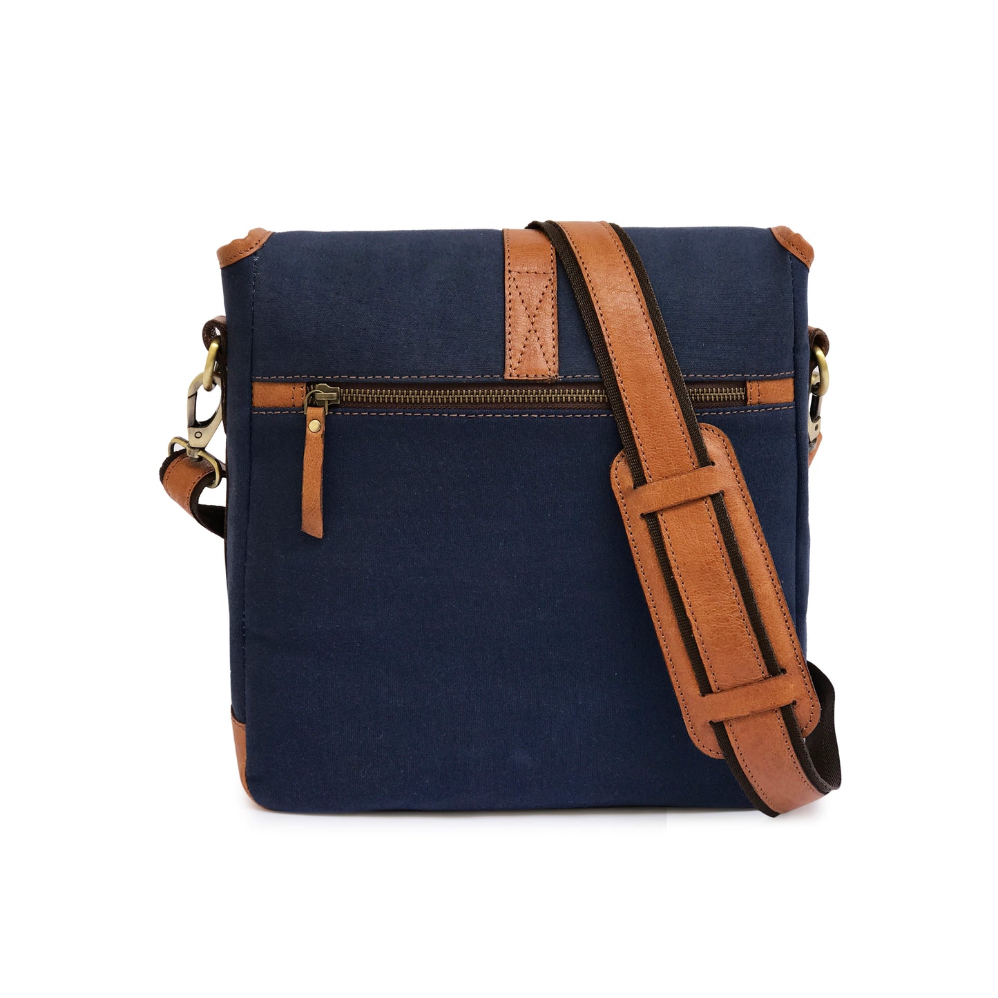 Classic Canvas and Leather Messenger Bag-Status Co. Leather Studio