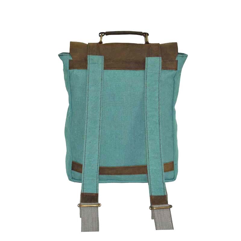 Bison Leather & Canvas Travel Backpack