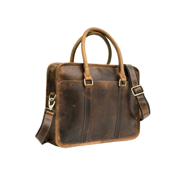 Rustic Multi-Toned Leather Messenger Bag-Status Co. Leather Studio