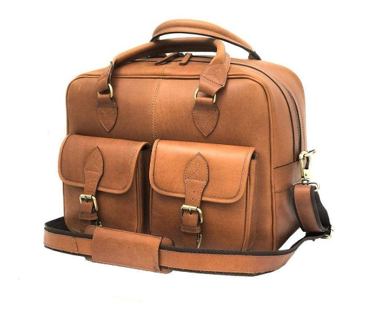 Leather Travel Shoulder Bag With Handles-Status Co. Leather Studio