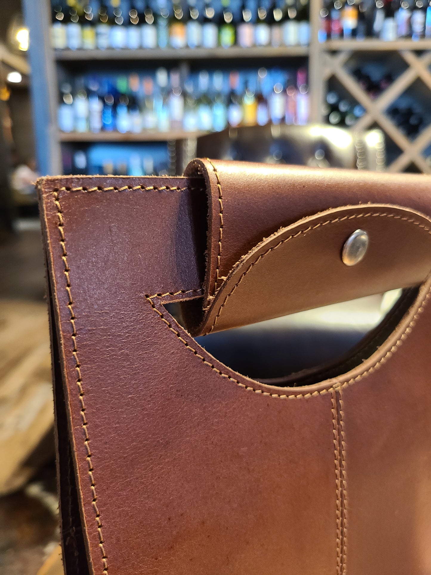 Classic Leather Wine Bottle Holder-Status Co. Leather Studio