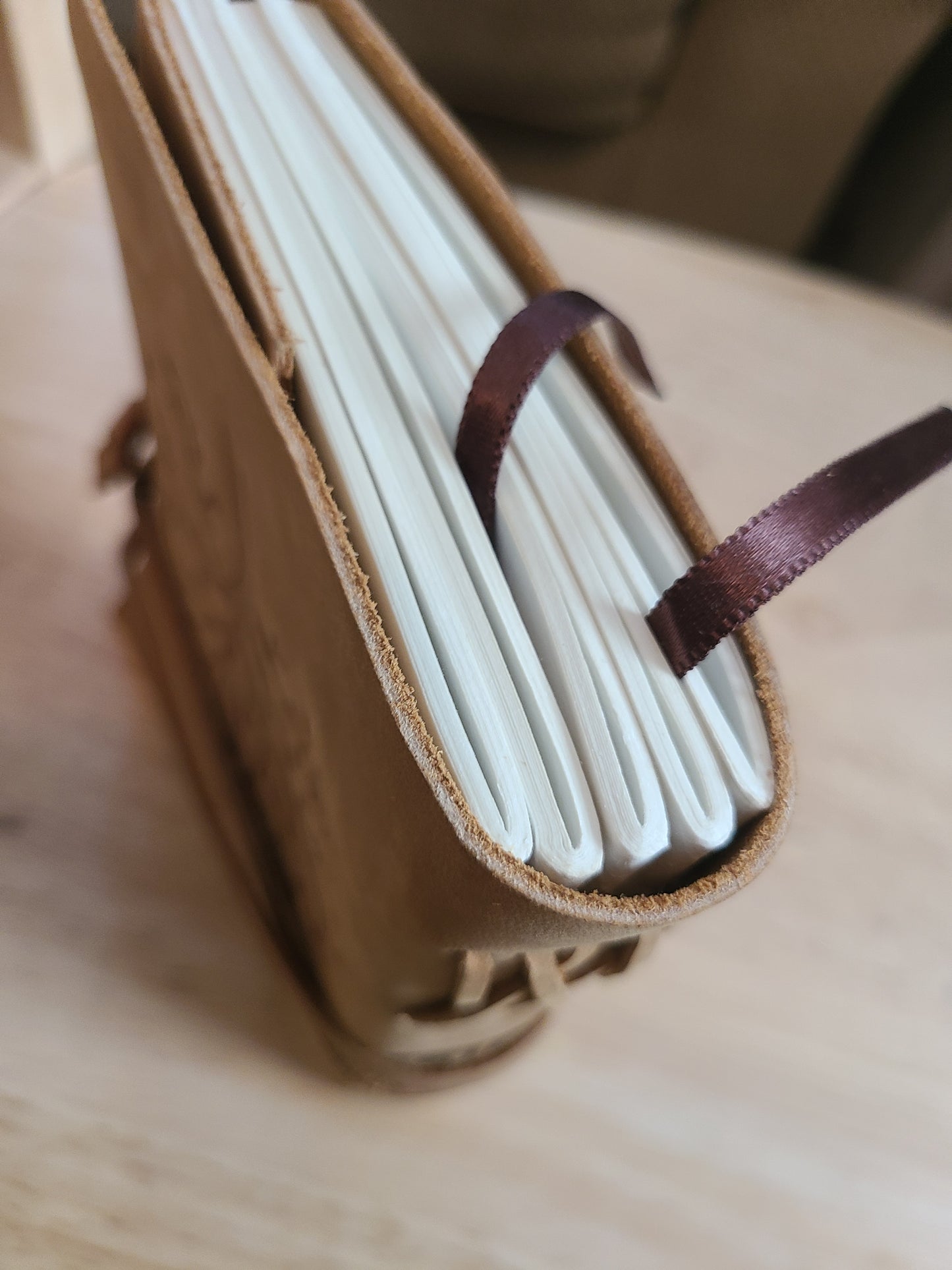 Tree of Life Buffalo Leather Writing Journal - Beige-Status Co. Leather Studio