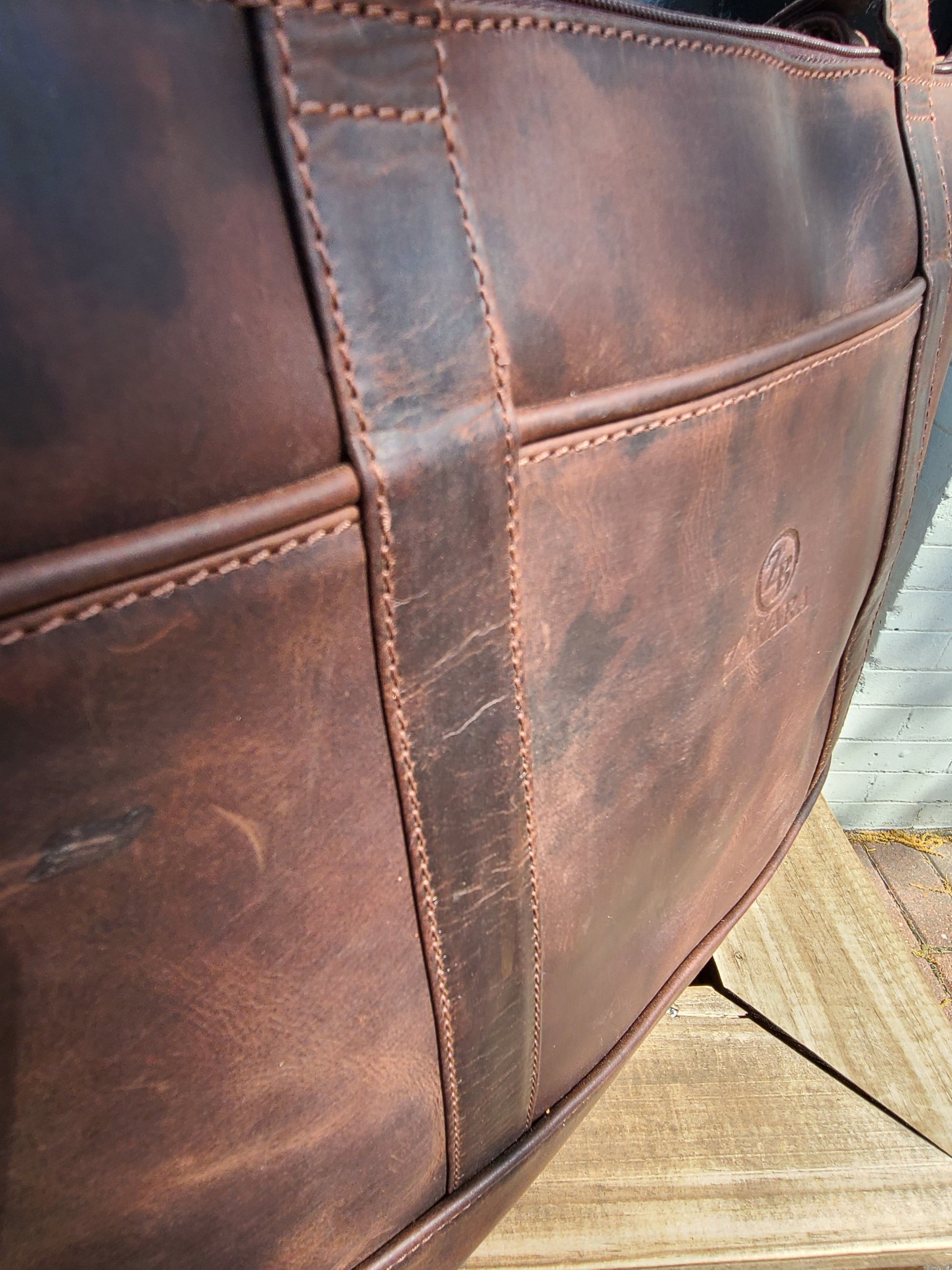 Women's Hunter Leather Tote and Shoulder Bag-Status Co. Leather Studio