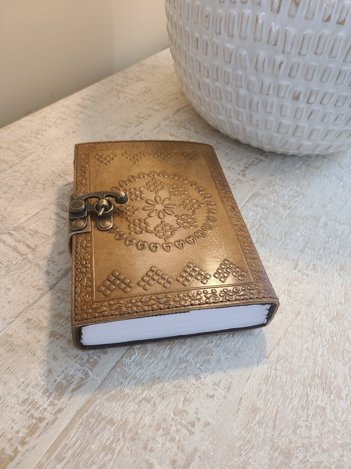 Leather Mandala Writing Journal With Lock-Status Co. Leather Studio