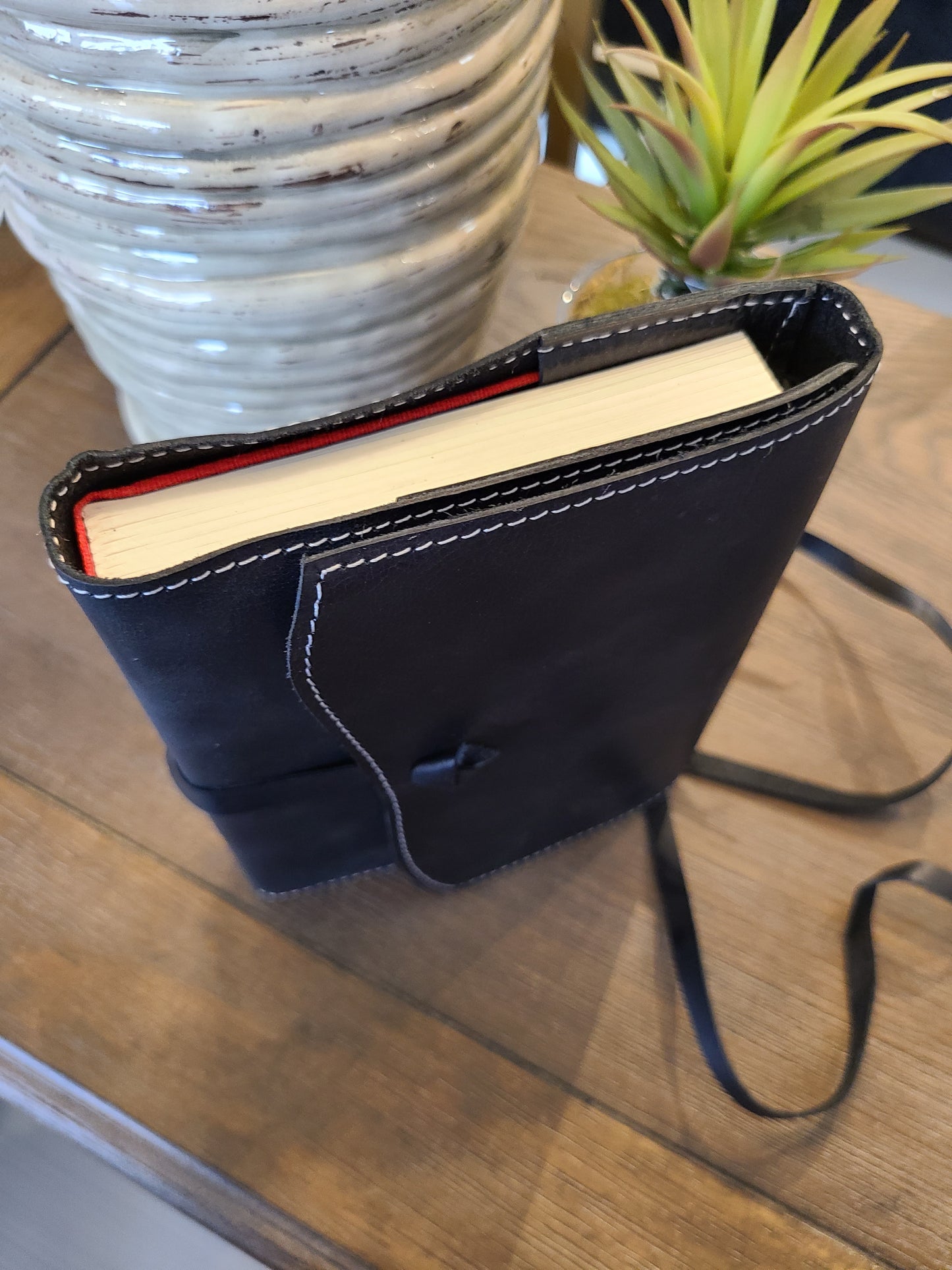 Executive Black Leather Stitched Journal-Status Co. Leather Studio