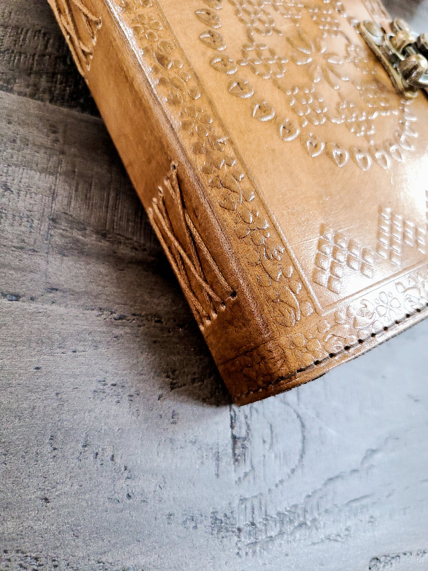 Leather Mandala Writing Journal With Lock-Status Co. Leather Studio