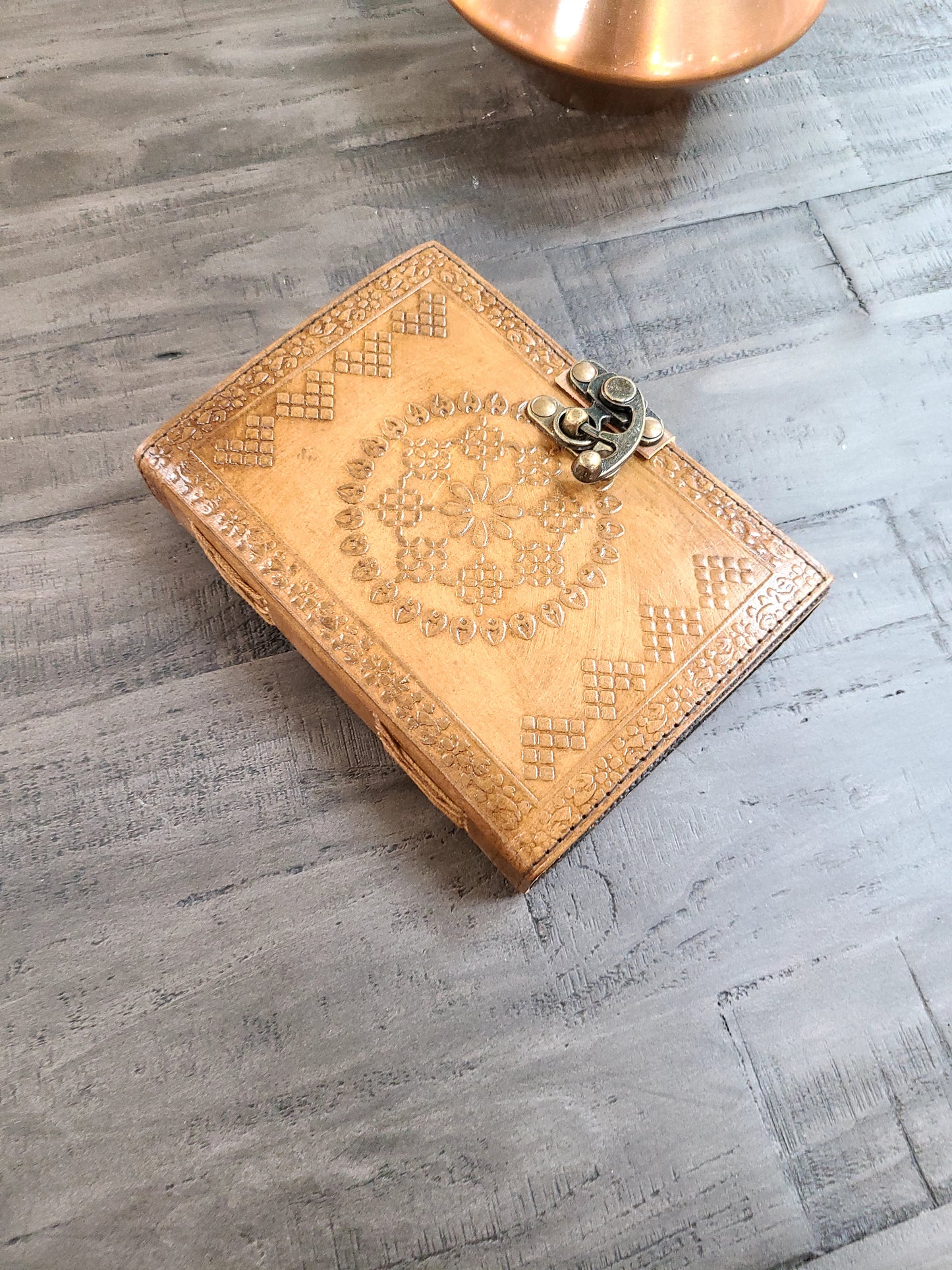 Leather Mandala Writing Journal With Lock-Status Co. Leather Studio