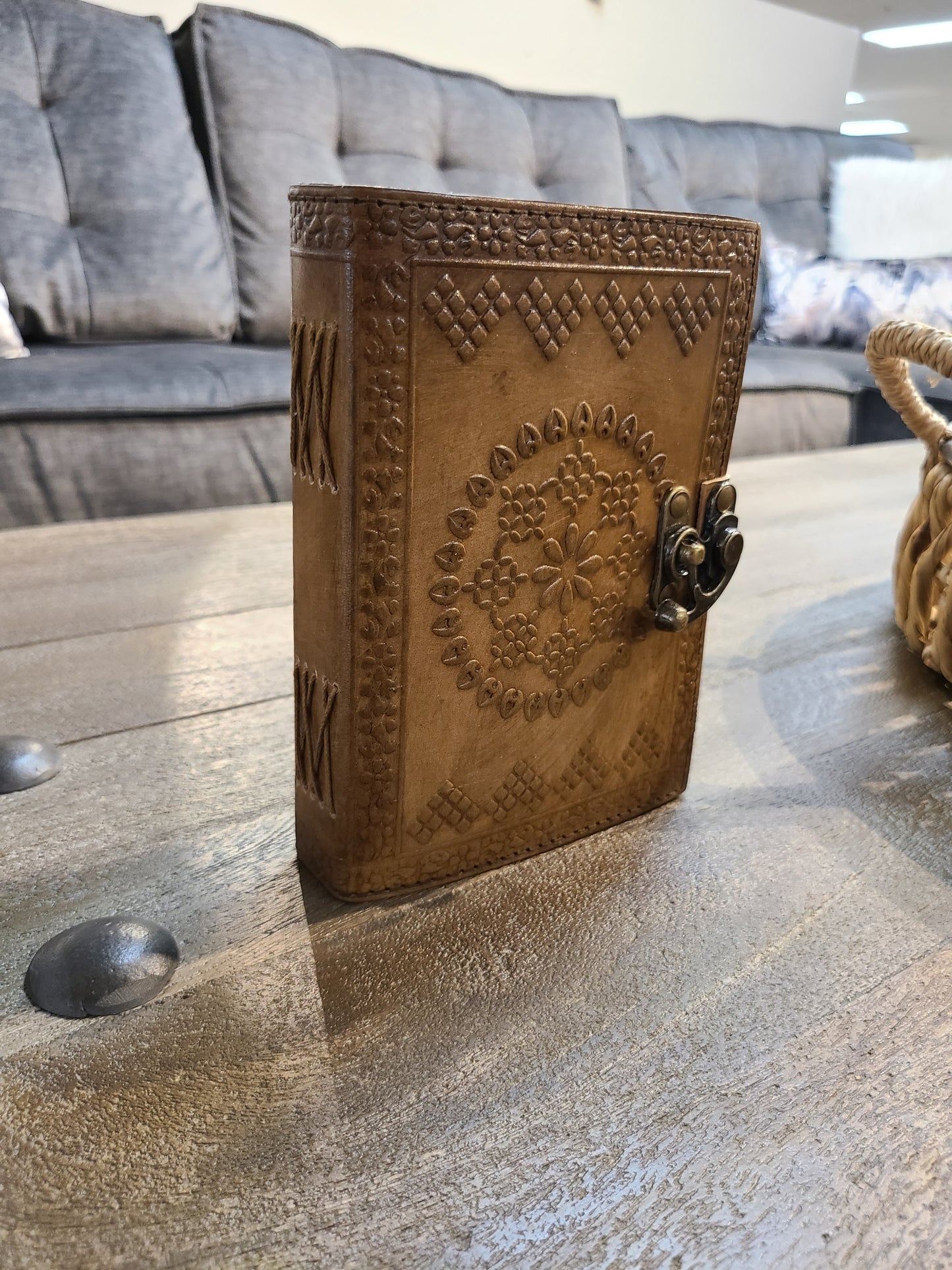 Leather Mandala Writing Journal With Lock-Status Co. Leather Studio